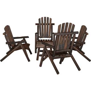 Loungesæt Til Haven 3 Dele Massivt Grantræ - Mørkebrun / 2x chair   2x bench   table