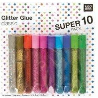 Glitter Glue classic 10x10,5ml - Bunt