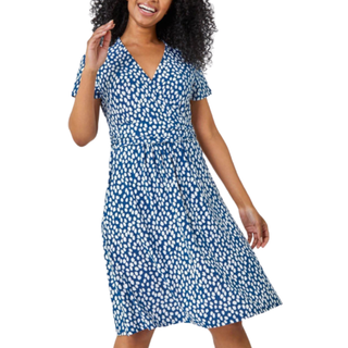 Roman Roman Petite Spot Tryk Wrap Kjole
