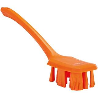 Vikan Ust håndbørste langt skaft, stiv, orange