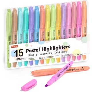 Shuttle Art Highlighters 15 farver Pastel Highlighter Pens Assorted Colour
