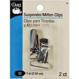 Dritz 1 """" Suspender 2 Count Nickel Mitten Clips 2-Pack