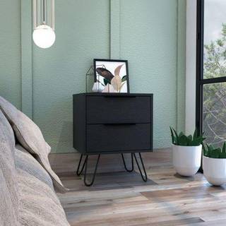 Tuhome Augusta 2 Night Stand- Fire ben to skuffer-sort til sovev?relse