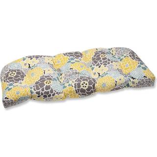 Pude Perfect Bright Floral Indoor/Outdoor Sofa Setee Swing Pushion Tufted Weather and Fade Resistant 19 """" X 44 """" Blue/Tan Lois 1 Count