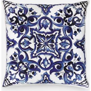 Dolce&Gabbana Casa Cushions - 'Blu Mediterraneo' canvas cushion, medium in blue 100 % Canvas