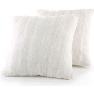 Cheer Collection faux pels kast puder - dekorative puder til sofa seng kaste puder hvide accent puder til sovev?relse eller stue ?stetisk s?t af