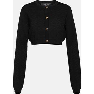 Versace Medusa jacquard cropped cardigan - black - L