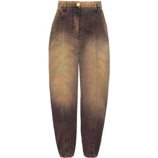 Balmain Faded high-rise wide denim jeans - brown - M