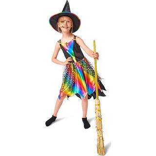 Halloween regnbue heks kostume str. 116