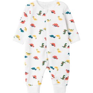 Name it pyjamas dragt i hvid m. dinosaur motiv til børn