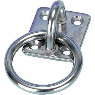 Fast padeye med ring, rustfri, 50 x 40 mm, Ø8 mm, 4 huller