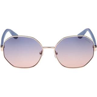 Guess Kvinde GU7880-H 28W Solbriller Metal Guld Blå Geometrisk Normal Skygge
