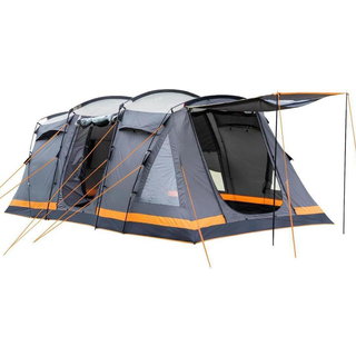 Orion 6 Berth / Person Tent - Grey & Orange - Roof Skylight - Extra Large Windows - Poled Tent - Fly Mesh Screens - OLPRO