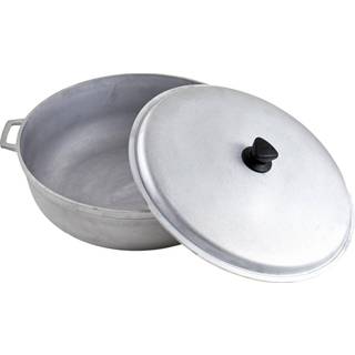 Imusa Gau-80508 Jumbo Traditionel Natural Caldero til madlavning og servering af 18 kvart sølv