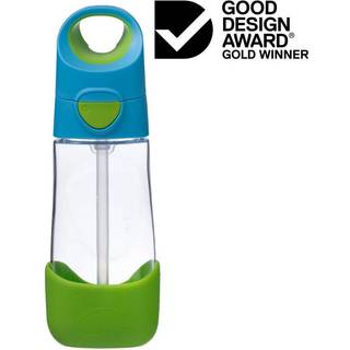B.Box Bottle with Straw flaske med sugerør Blue Green 450 ml - 450 ml