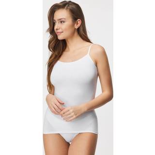 2 pak hvid bambus tank top med tynde stropper til damer fra Bamboo Basics, L