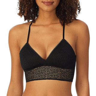 DKNY Modern Lace Racerback Longline Bralette - Black - X-Large
