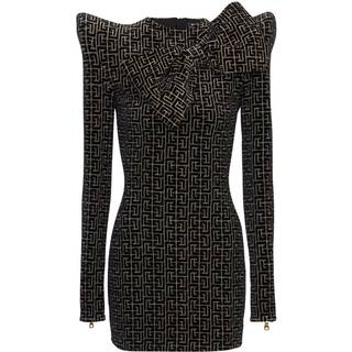 Balmain Monogram sequined minidress - black - XL+