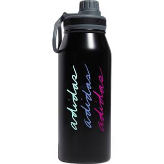 Adidas 1 liter (32 oz) Metalvand flaske varm/kold dobbeltv?gget isoleret 18/8 rustfrit st?l sort/puls myntgr?n/bl? fusion 32 ounces