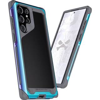 Ghostek Atomic Slim S22 Ultra Phone Case med klar bagerste iriserende aluminiumskofanger og S-Pen Stylus Cutout ShockProof Phone Cover designet t
