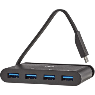 Nedis TCARF200BK - hub - 4 ports USB hub - USB 3.2 - 4 ports - Sort