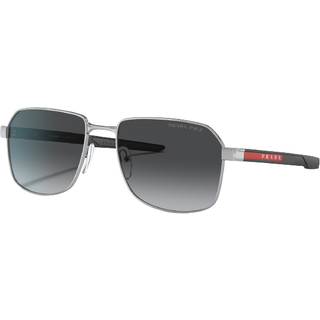 Prada Linea Rossa Mand PS 54WS 1BC06G Solbriller Metal Sølv Grå Firkantet Polariseret Skygge - Sølv