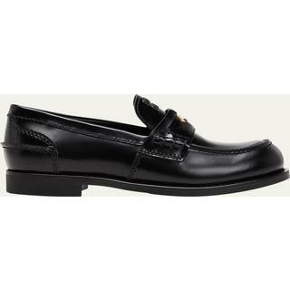 Leather Penny Loafers in Black - 38