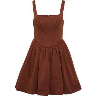 Staud Landscape babydoll minidress - brown - XL+