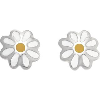 Sølv øreringe med daisy blomster**