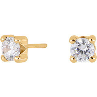 8kt. guld ørestikker med zirkonia 4mm*