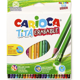 Carioca Farveblyanter - 24 stk. med viskelæder