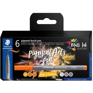 Staedtler Brush Pen Pigment Grå&Karamel 6 Stk