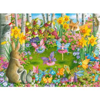 Ravensburger Fairy Ballet Puslespil - 100 XXL-brikker til børn, Unikt sammenkoblingssystem, refleksfri farverig skovscene