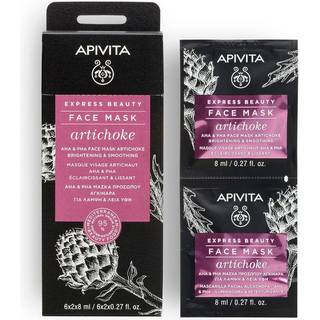 Apivita Express Beauty Brightening Face Mask Artichoke Intens fugtende maske Med AHA-syrer 2x8 ml - 2x8 ml