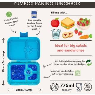 Yumbox Madkasse - Panino - 4 rum - Tropical Aqua/Panther