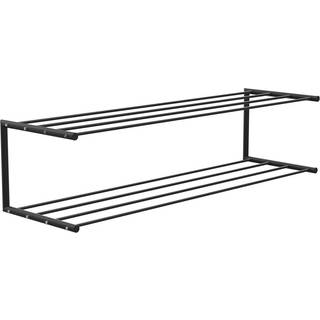 Skohylde - 2 hylder, 102 cm, Farve Sort/Sort, Tilbehør Exkl. fötter
