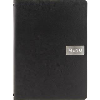Securit menukort A4 Leather range raw sort