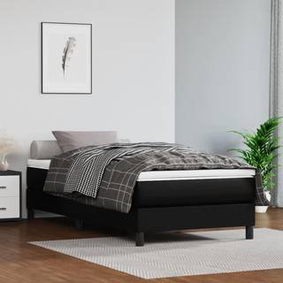 kontinentalseng med madras 80x200 cm kunstlæder sort