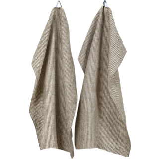 Himla Linus Viskestykke 2-pak 50x70 Cm Kohl/naturligt - Viskestykker Hør Natural - D16233-00056-1102