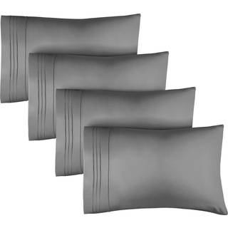 Queen Size Pillow Cases Sæt med 4 - Ekstra blød pakke med 4 pudebetræk dæksler - Hotel Luksuspudebetræk - Maskinvaskbar pudebeskyttere - 20x40 Pu