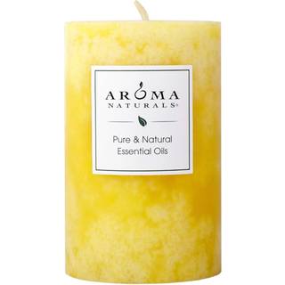 Aroma naturals essentiel olie orange og citrongr?s duftende s?jle stearinlys atmosf?re 2.5 tommer x 4 tommer gul