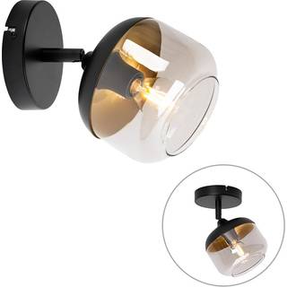 Design Spotlight Sort med Guld og Røgglas - Kyan