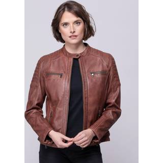 Lakeland Leather Lakeland Leather Bourbon Brown Buttermere Leather Racer Jacket