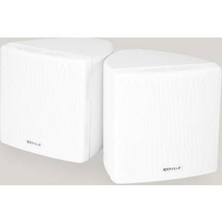 Rockville Cube White Pair of 3,5 """" Home Theatre Wall H?jttalere+drejelige parenteser sort