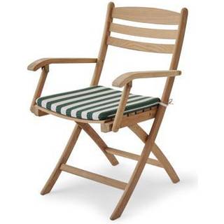 Skagerak selandia hynde til stol med armlæn light apricot dark green stripe