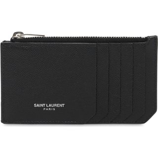 SAINT LAURENT - Pebble-Grain Leather Cardholder - Men - Black