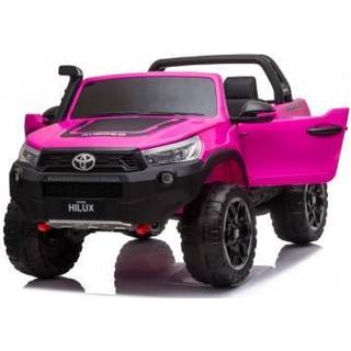 Toyota Hilux 24v ELBil m/2x24V 240W motor + Lædersæde + Gummihjul, Pink