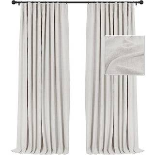 Inovaday linned 100% m?rkl?gningsgardiner 108 tommer l?ngde 2 paneler s?t struktureret termisk isolerede gardingardiner til sovev?relse stue - be