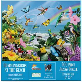 Sunsout Inc - Hummingbirds at the Beach - 500 PC Jigsaw Puzzle av Artist: Lori Schory - Färdig storlek 18 """" X 24 """" - MPN# 35129