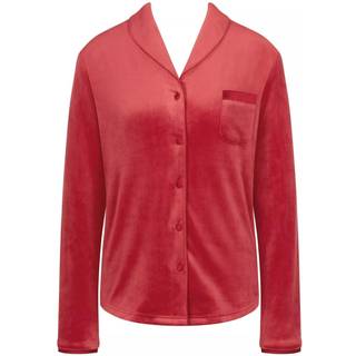 Triumph Mix&amp;Match Velour Boyfriend natskjorte, rød, Størrelse: 44, Dame